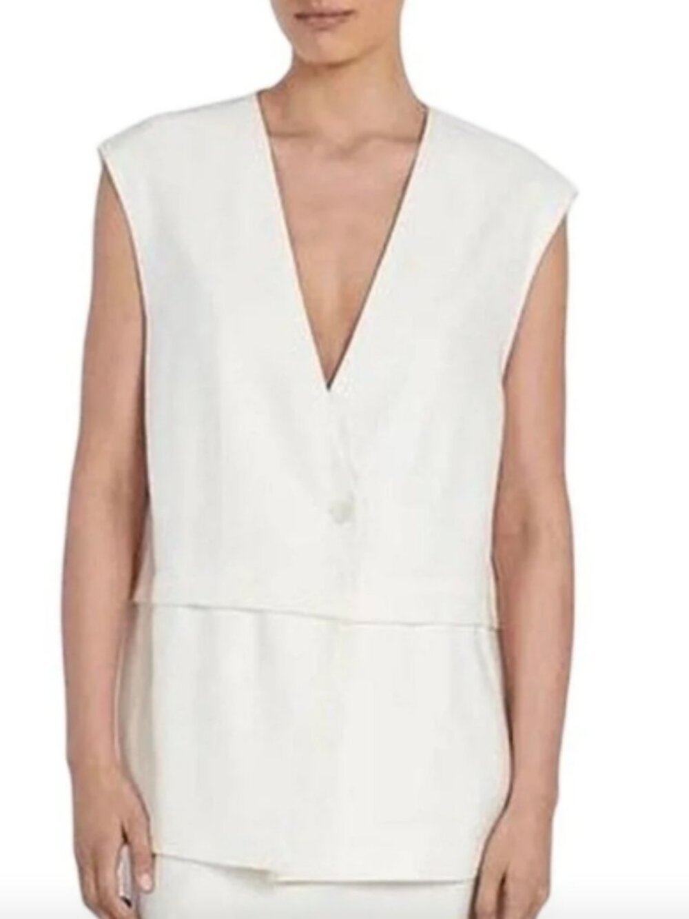 NWT DISSH Fully Lined LINEN Sleeveless Blazer Vest US 4-6
